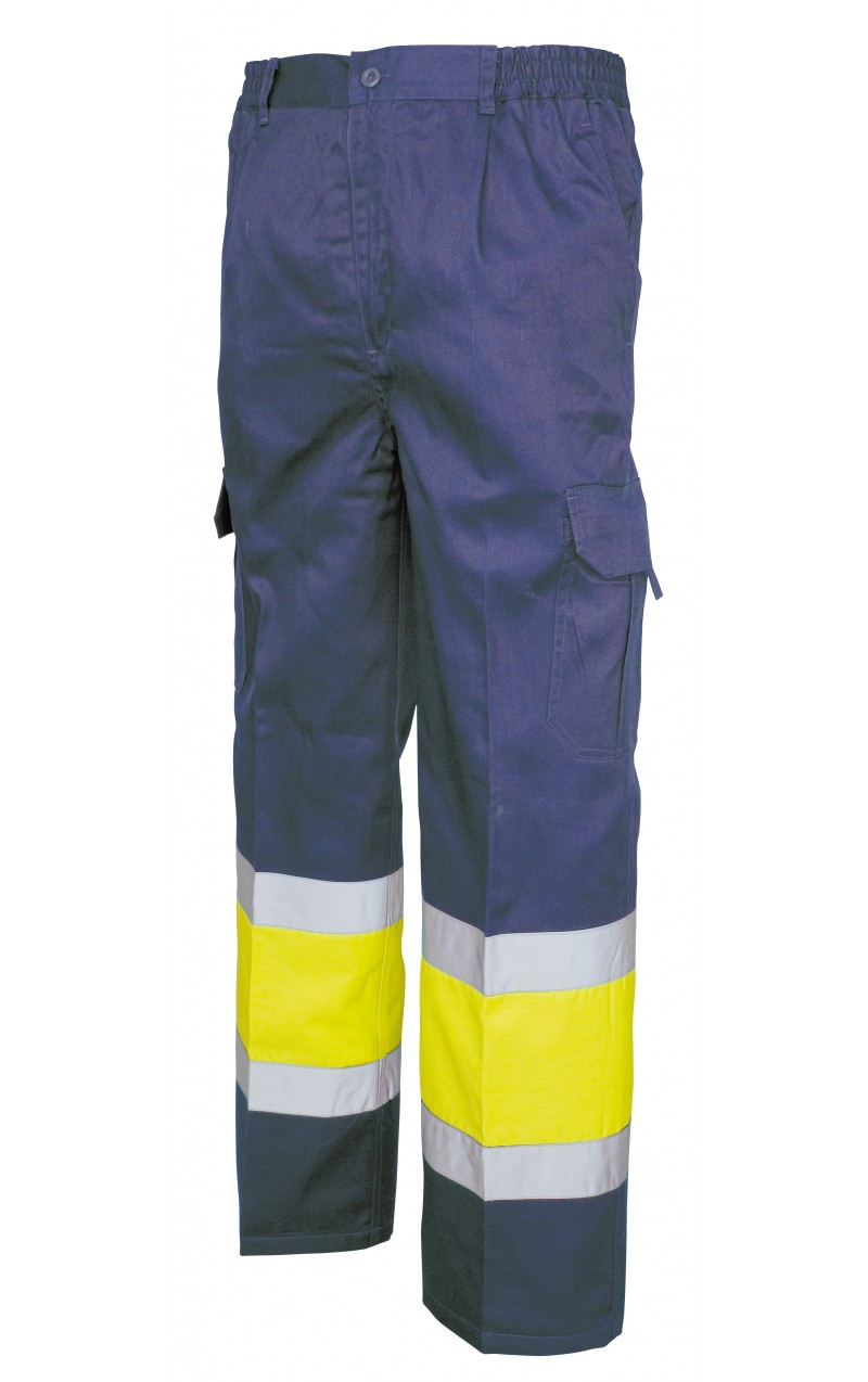 Pantalón A/V (Alta visibilidad) multibolsillos bicolor