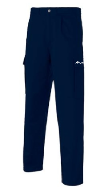 PANTALÓ MULTIBUTXAQUES BLAU MARÍ + LOGO ARAYMOND