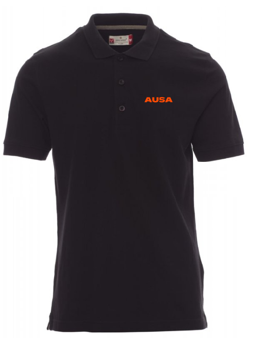 POLO M/CURTA NEGRE + LOGO AUSA